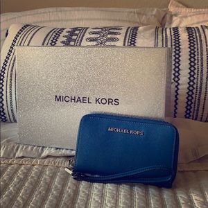 Michael Kors Blue Wristlet